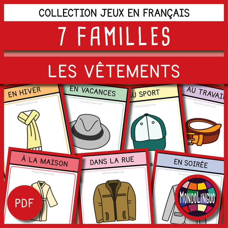 Jeu de familles sur les vêtements Mondolinguo Français